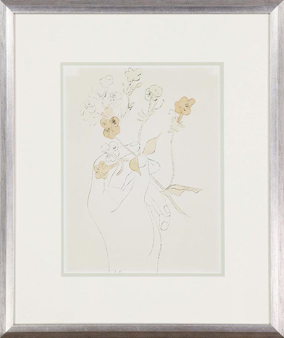Andy Warhol - Hand and Flowers - Rahmenbild