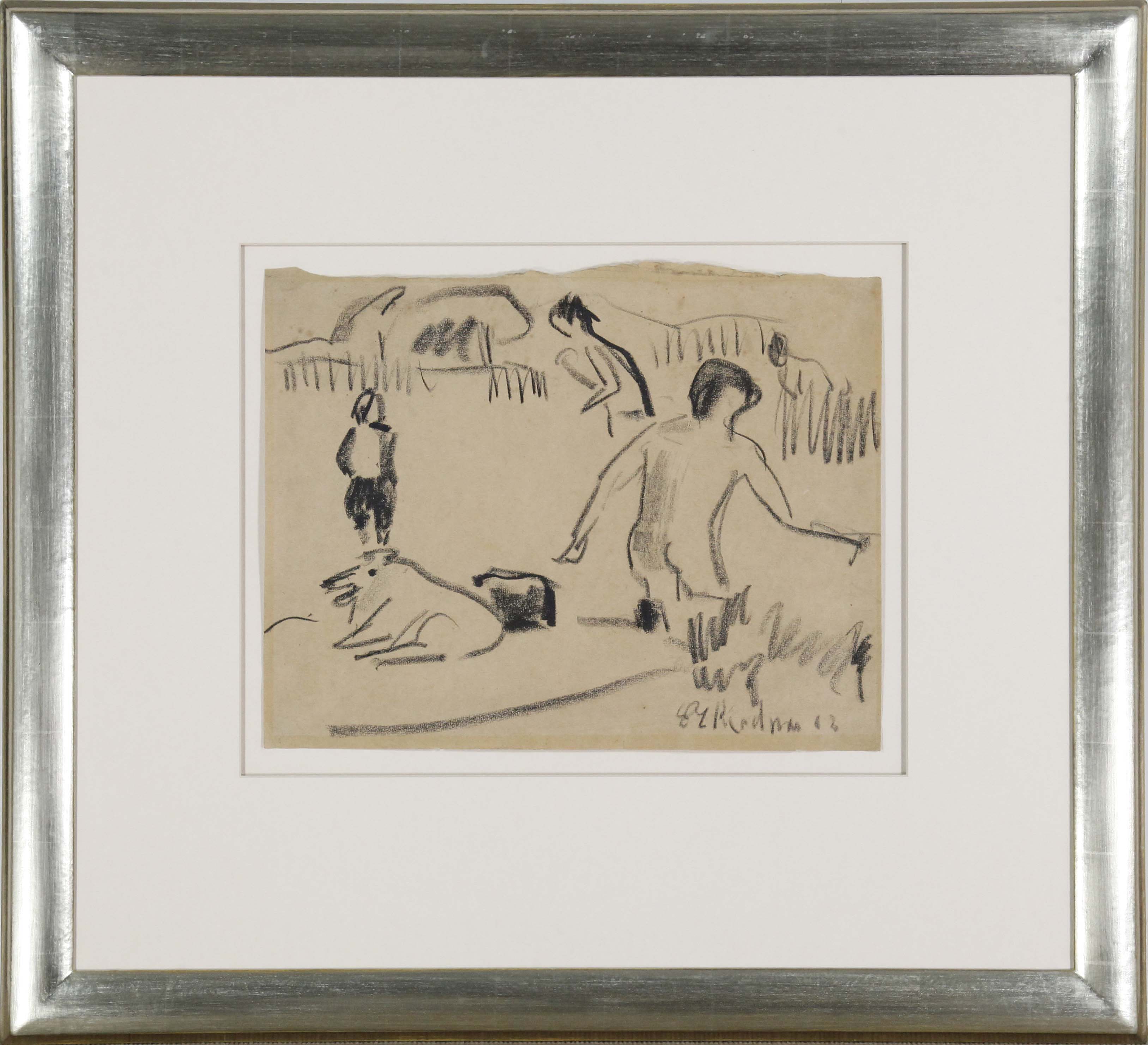 Ernst Ludwig Kirchner - Badende in Moritzburg - Rahmenbild