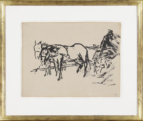 Emil Nolde - Pferdegespann vor einem Heuwagen - Rahmenbild
