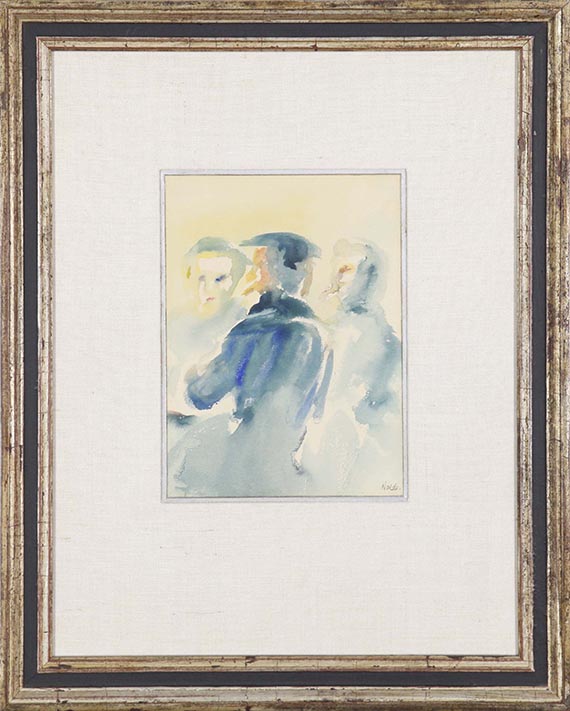 Emil Nolde - Drei Männer an einem Tisch - Rahmenbild