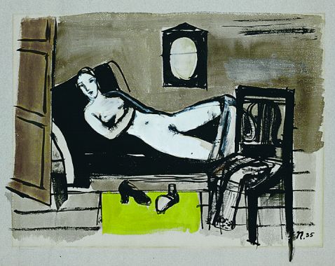 Otto Nagel - Weiblicher Akt, auf dem Sofa liegend
