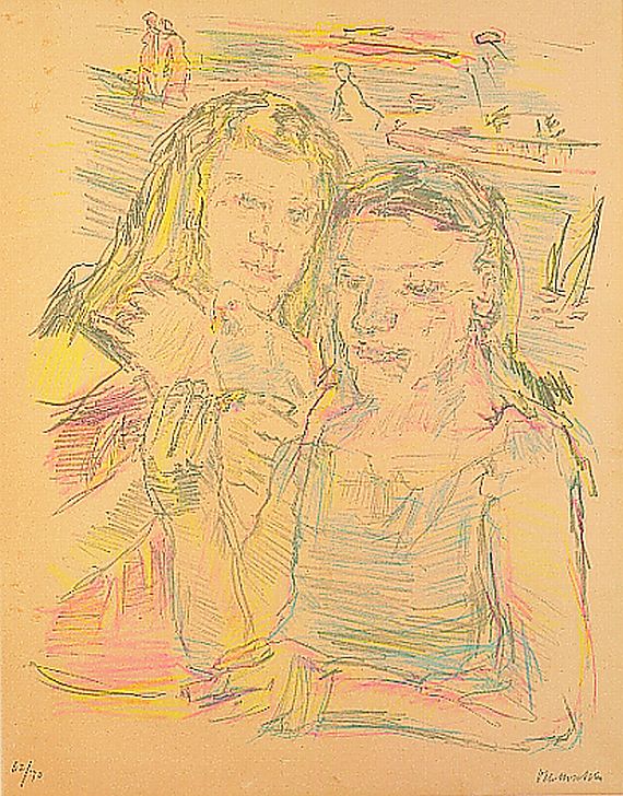 Oskar Kokoschka - Zwei Mädchen mit Taube
