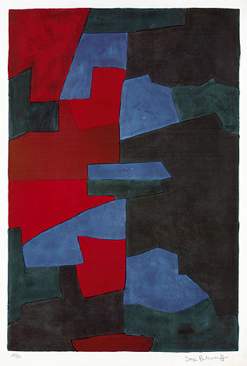 Serge Poliakoff - Composition rouge, bleue et noire