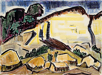 Karl Schmidt-Rottluff - Blick auf eine Küstenlandschaft