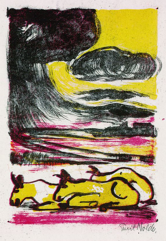 Emil Nolde - Landschaft mit Kühen