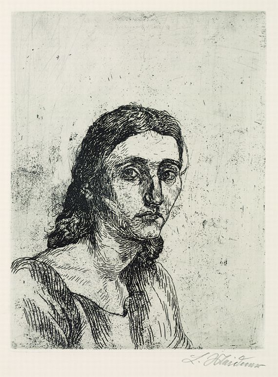 Ludwig Meidner - 2 Bll.: Porträt Bella Chagall. Porträt Tanja (Tanja X)
