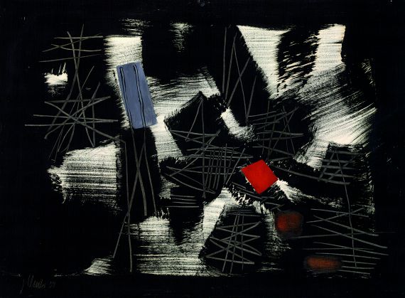 Fritz Winter - Ohne Titel (Mit Rot und Grau)
