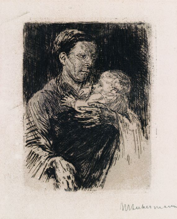 Max Liebermann - 2 Bll.: Auf dem Kartoffelfeld. Mutter und Kind
