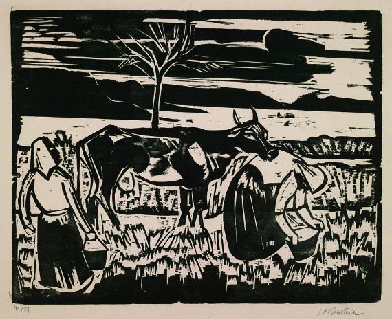 Hermann Max Pechstein - Kuh mit Frauen