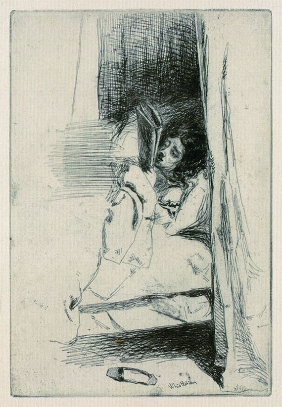 James Abbott McNeill Whistler - Reading in Bed