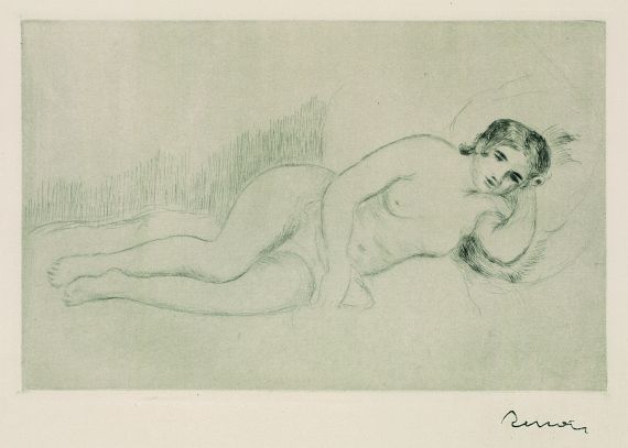 Pierre-Auguste Renoir - Femme nue couchée (tourné à droite), 1re planche