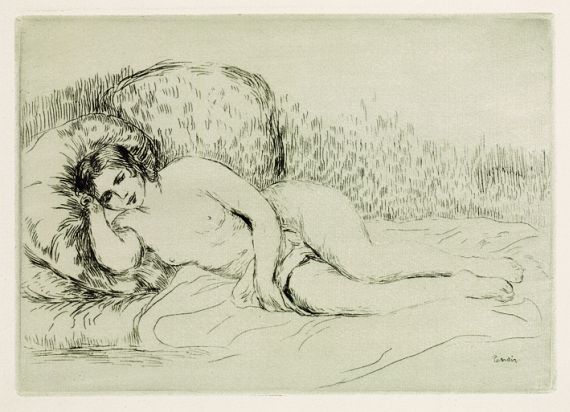Pierre-Auguste Renoir - 2 Bll.: Femme nue assise. Femme couchée (tournée à gauche)