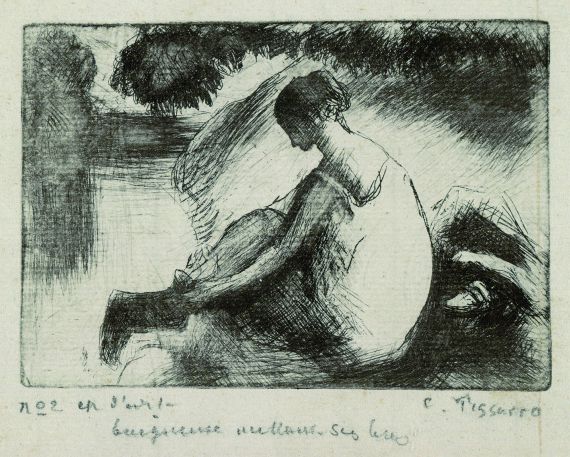 Camille Pissarro - Baigneuse mettant ses bas