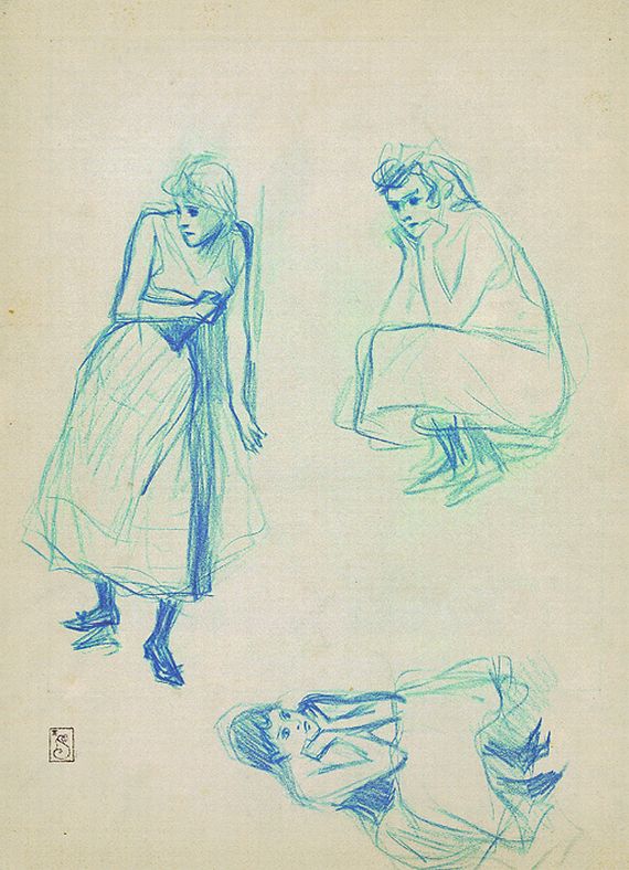 Théophile Alexandre Steinlen - Figurenstudie