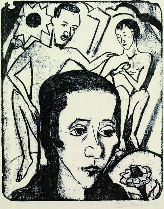 Erich Heckel - Frauenkopf