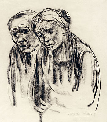 Käthe Kollwitz - Stehendes älteres Paar (Im Leichenschauhaus)