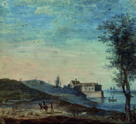 Georg Christoph Gottlieb Bemmel - Südliche Flusslandschaft mit Staffage