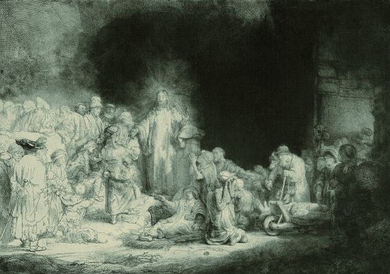 Harmensz. van Rijn Rembrandt - Christus heilt die Kranken. - Genannt: Das Hundertguldenblatt