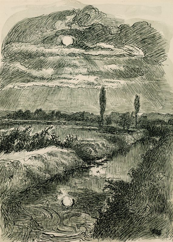 Alfred Kubin - Flusslandschaft