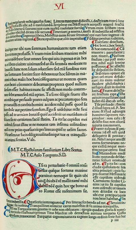 Marcus Tullius Cicero - Epistolae ad familiares. 1482.