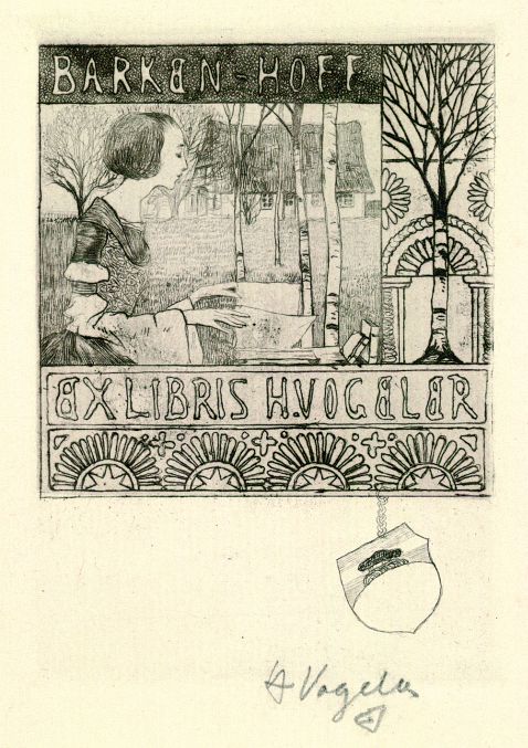 Heinrich Vogeler - Exlibris Barken-Hoff H. Vogeler