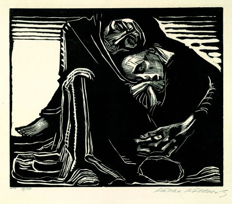 Käthe Kollwitz - Tod mit Frau im Schoß