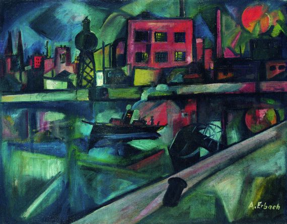 Alois Erbach - Industrielandschaft am Fluss