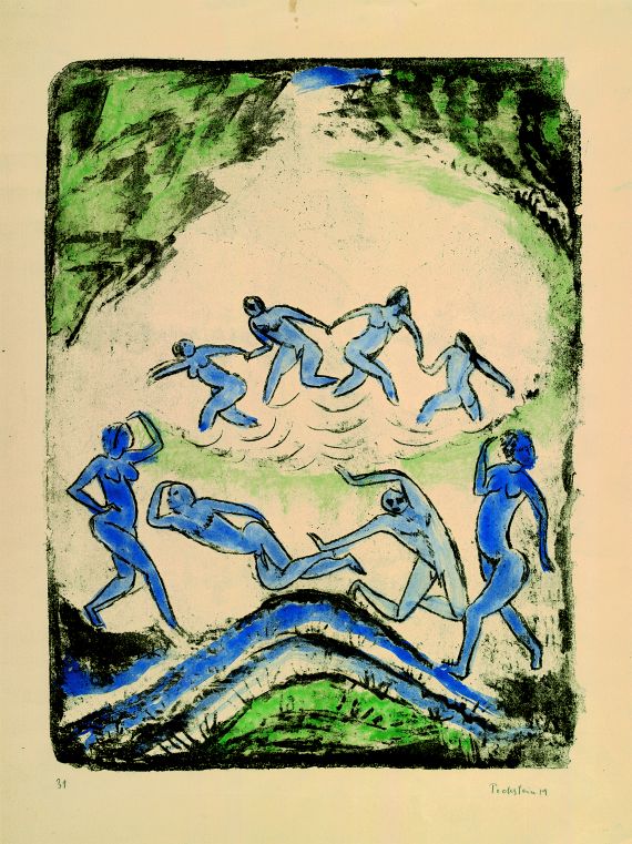 Hermann Max Pechstein - Der Tanz (Tanzende und Badende am Waldteich)