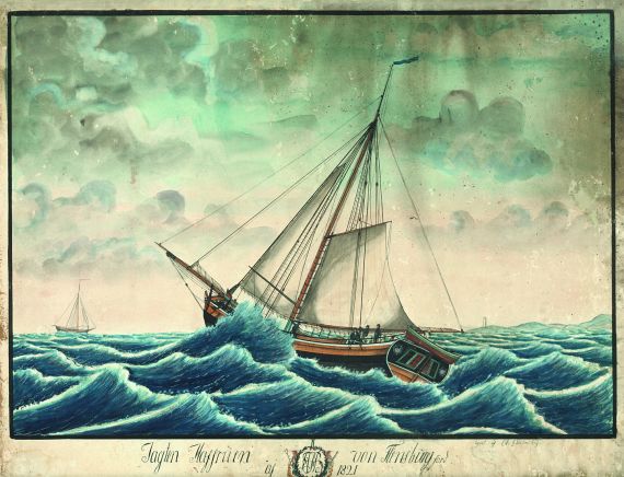 Ole Johnson-Seböy - Yacht "Haffruen von Flensburg". "Jagten Haffruen von Flensburgförd af 1821"