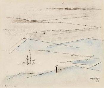 Lyonel Feininger - Blue and White Lines