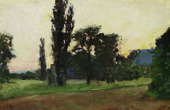 Lesser Ury - Abendstimmung über rheinischer Landschaft