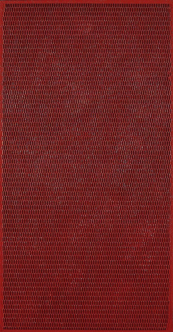 Bernard Aubertin - Monochrome-Grillage Rouge 87