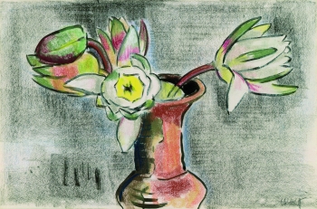 Karl Schmidt-Rottluff - Seerosen in Vase