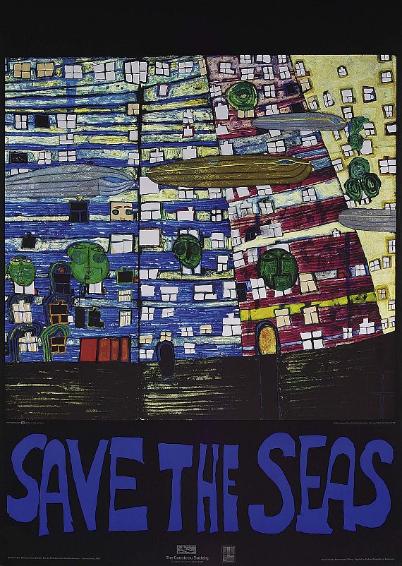 Friedensreich Hundertwasser - 2 Bll.: Save the Whales. Save the Seas