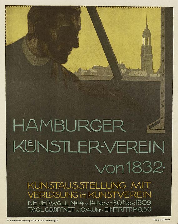 Eduard Steinbach - Plakat für den Hamburger Künstler-Verein