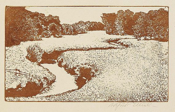 Arthur Illies - 2 Bll.: Alsterwiesen. Wiesenlandschaft