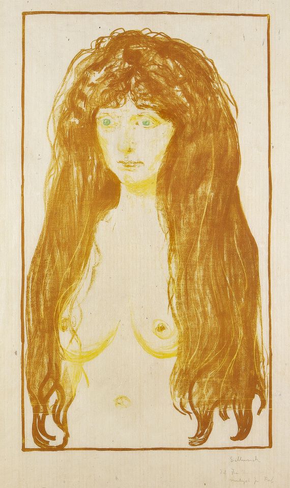 Edvard Munch - Weib mit rotem Haar und grünen Augen. Die Sünde