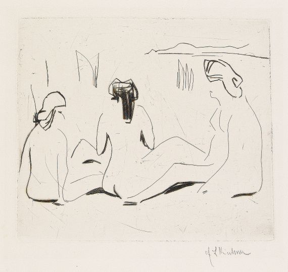 Ernst Ludwig Kirchner - Drei Badende an den Moritzburger Seen