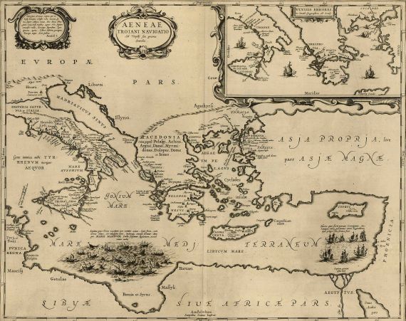 Johannes Janssonius - Aeneae Troiani navigatio.