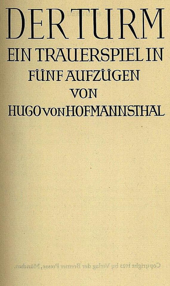 Hugo von Hofmannsthal - Der Turm