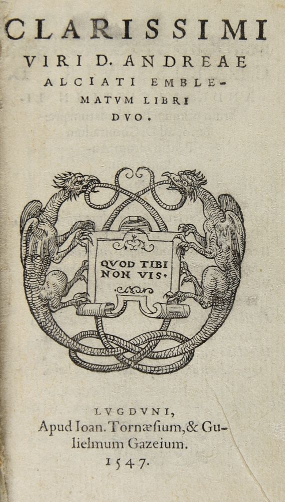 Andreae Alciatus - Emblematum libri duo. 1547.