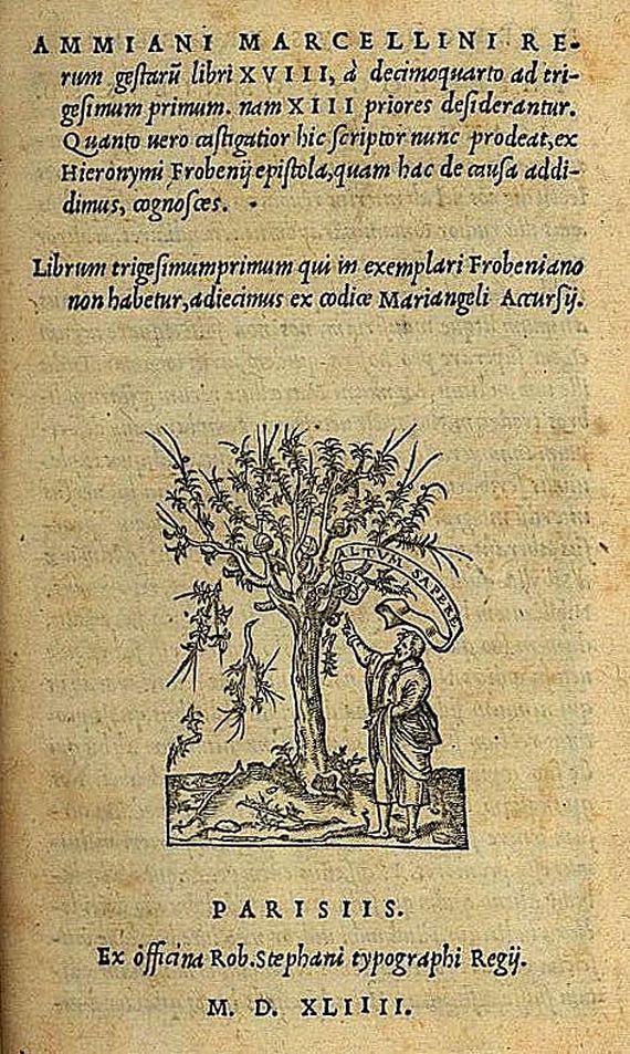 Ammianus Marcellinus - Rerum gestarum. 1544.
