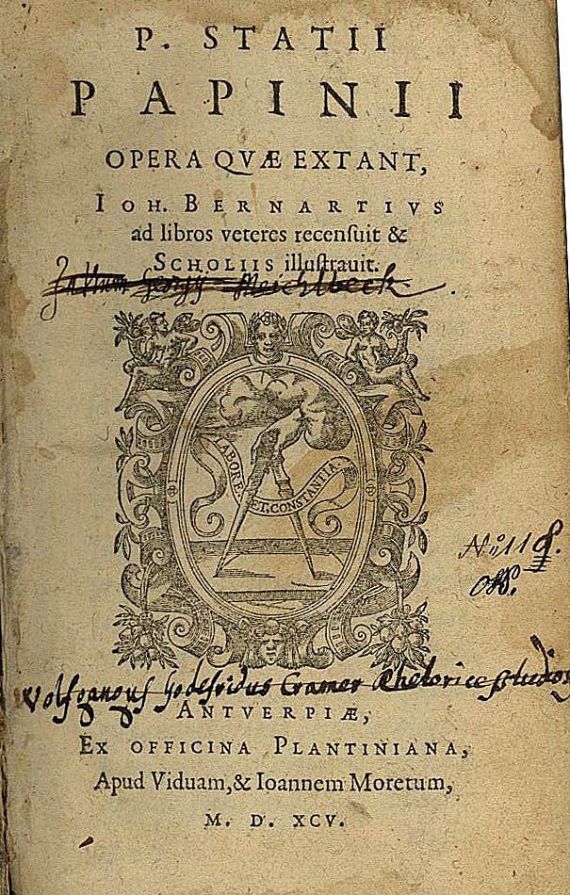 Publius Papinius Statius - Opera. 1595-99.