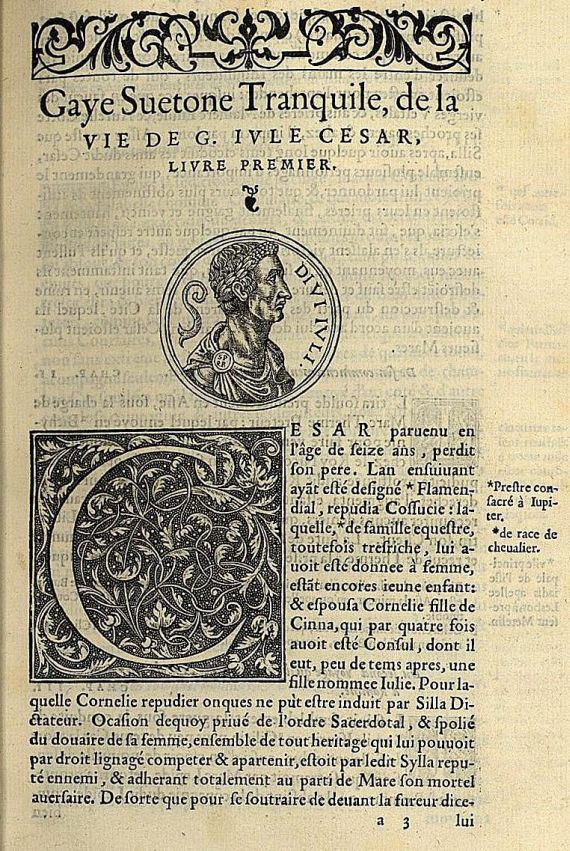 Gaius Suetonius Tranquillus - De la vie de des XII cesars. 1556.