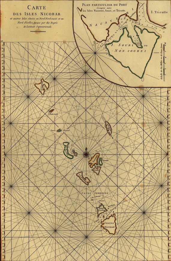 J. B. N. D. de Après de Mannevillette - Carte des Isles Nicobar.