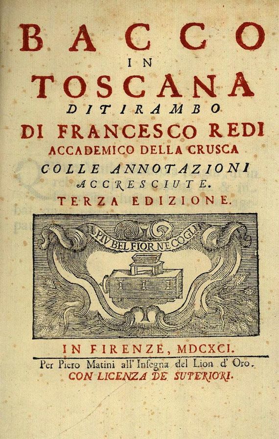 Francesco Redi - Bacco in Toscana. 1691.