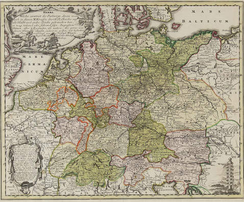  Deutschland - Herma. Welche anweist die Postwege, deren man sich in denen X Kreisen des H: R: Reichs ... gebrauchen kann.