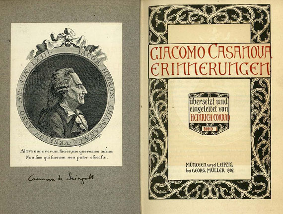 Giacomo Casanova - Erinnerungen, 15 Bde. + 1 Beig. 1907