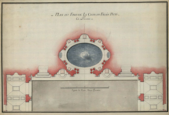  Italien - Plan du Fond de la Cours du Palais Pitti a Florence.