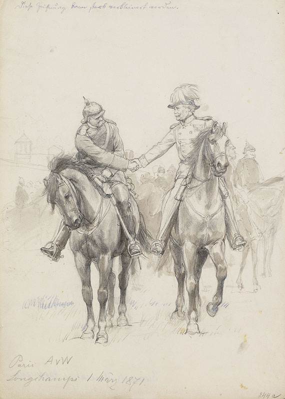 Anton von Werner - Bismarck und General von Hartmann vor Longchamps 1. März 1871